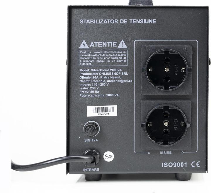 Actual product image SilverCloud Voltage stabiliser 2000VA 1200W 9.1A (2000 VA, 1200 W)