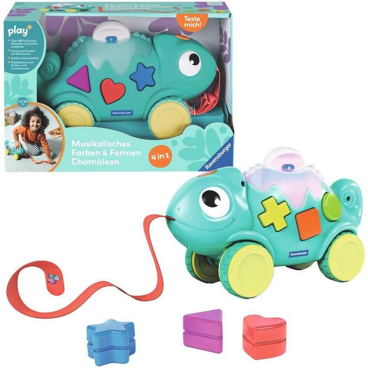 Produktbild Ravensburger 4875 play+ Musikalisches Formen und Farben Chamäleon, Farben- und Formensortierer, mit (Deutsch)