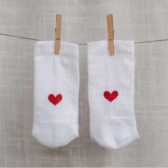 Eulenschnitt Socken Herz rot 39-42 - von (39 - 42)