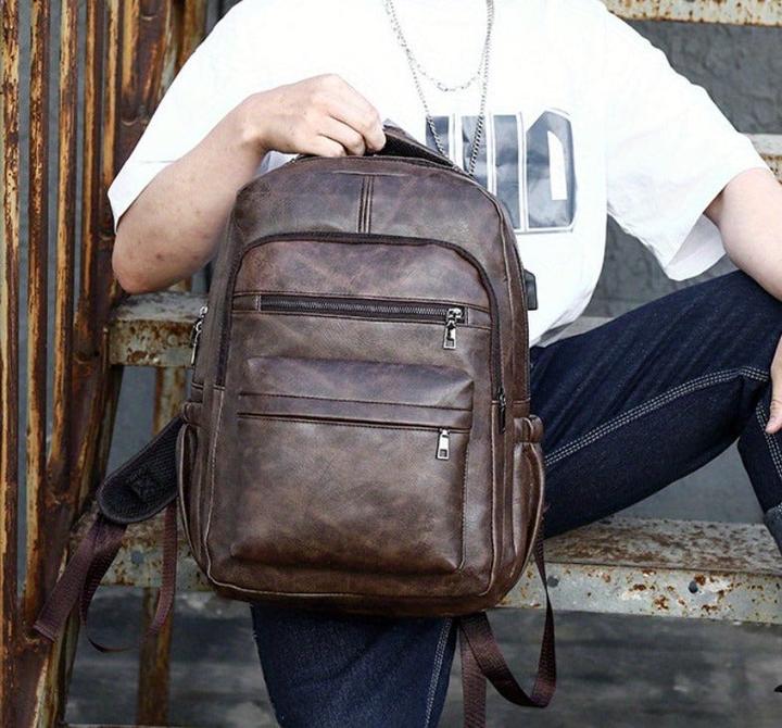 Image du produit Only-Bags.Store Sac à dos à bandoulière, sac à dos d'étudiant en cuir PU, sac à dos de voyage, multifonctionnel et