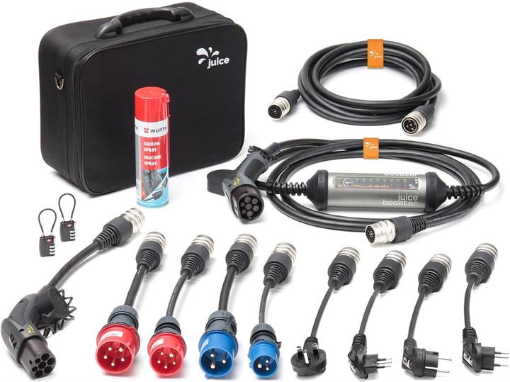 Actual product image Juice Technology Juice Booster 2 Premium Traveller Set (Type 2, 22 kW, 32 A, Type 2, CEE16 red, CEE16 blue, BS 1363, CEI 23, CEE 7/7, Type 13, CEE32 red, CEE32 blue)