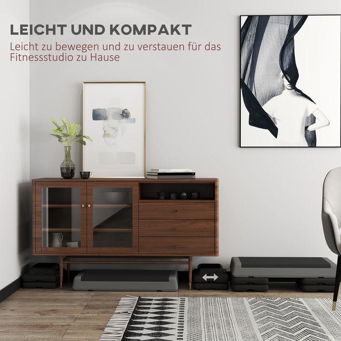 Image du produit Swisshandel24 Fitness-Stepper, 10,5/15,5/20,5cm Höhenverstellbare Steppbrett für Zuhause, Grau