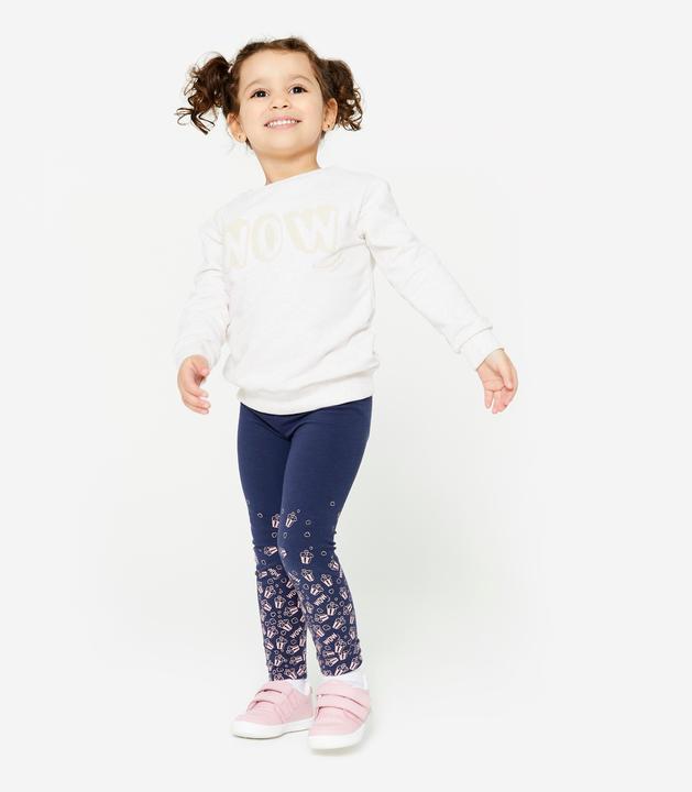 Produktbild Domyos Leggings Baby Basic Baumwolle - blau/rosa mit Motiven (86)