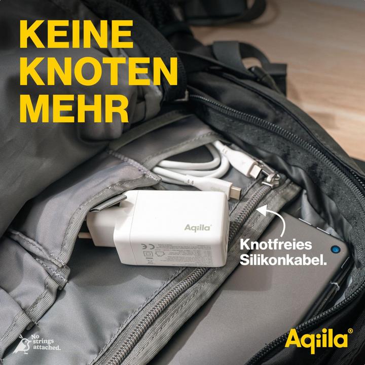 Produktbild Aqiila Cablebird CS12 - USB-C to USB-C Silicon cable, 60W (2m) - White (2 m, USB 2.0, 60 W)