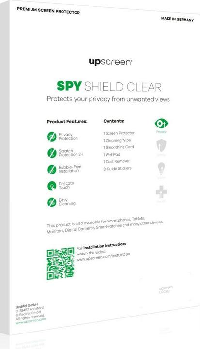 Valori nutrizionali e ingredienti upscreen Pellicola per la privacy Spy Shield (12.10", 4 : 3)