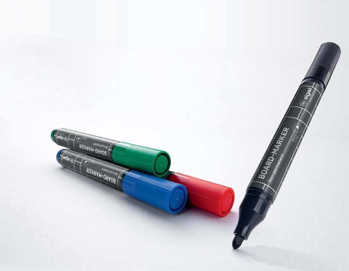 Actual product image Sigel Non-permanent marker 4 pieces, black/blue/green/red (Green, Red, Black, Blue, 3 mm, 4 x)