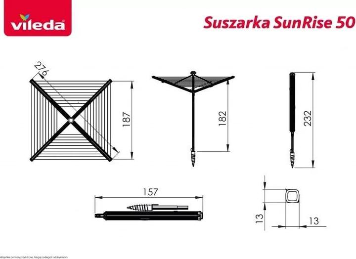 Produktbild Vileda SUN-RISE 50M COMPACT Wäschespinne (50 m)