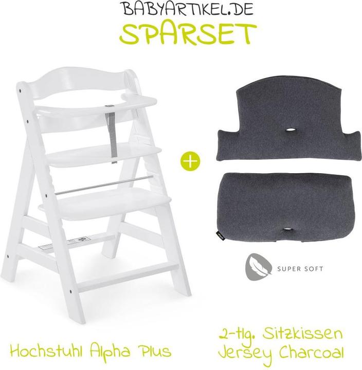 Actual product image Hauck Highchairs Highchair Alpha Plus White - in economy set incl. (Highchair)