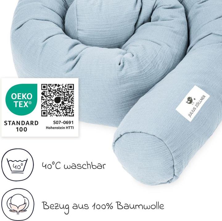 Actual product image Julius Zöllner Bed snake made of cotton muslin, denim