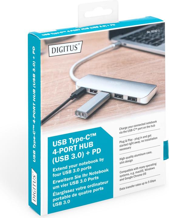 Image du produit Digitus Hub USB-C (USB-C, 4 Ports)