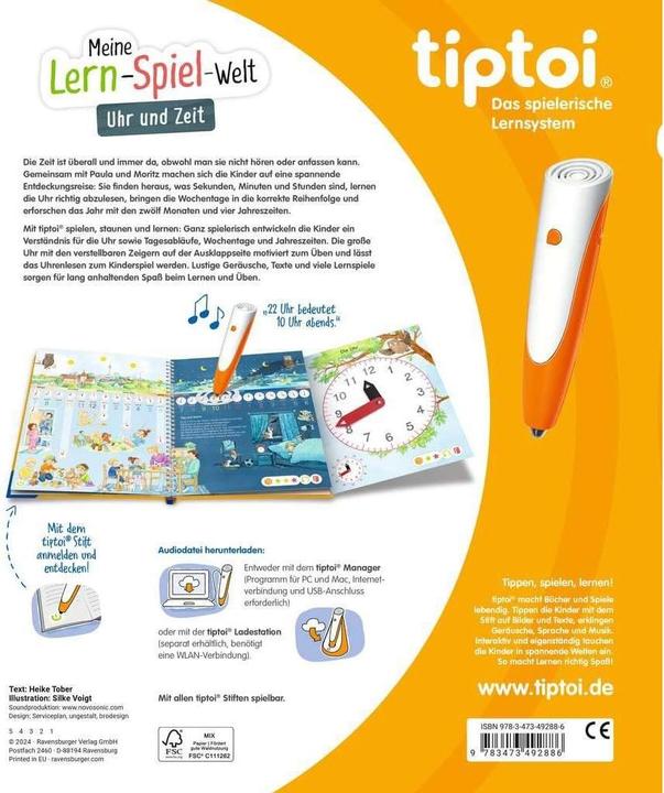 Produktbild tiptoi Meine Lern-Spiel-Welt: Uhr und Zeit (Deutsch, Silke Voigt, Heike Tober, 2024)