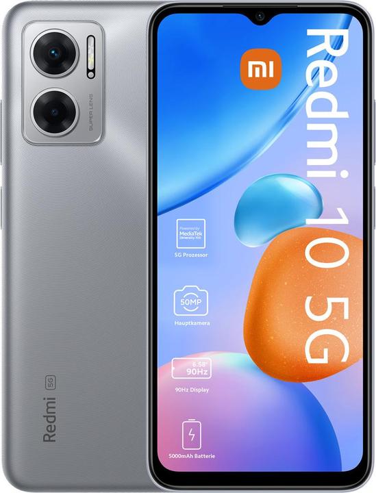 Xiaomi Redmi 10 5G (64 GB, Chrome Silver, 6.58", Dual SIM, 50 Mpx, 5G)
