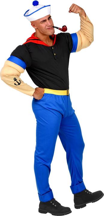 Immagine prodotto Widmann Costume da marinaio di Braccio di Ferro con camicia con braccia muscolose, pantaloni con cintura (S)