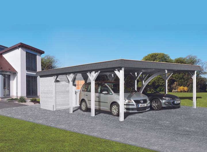 Actual product image Weka Holzbau Glulam Flat Roof Double Carport 615 Gr.2