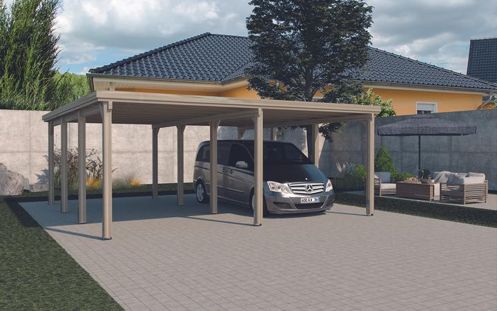 Produktbild Weka Holzbau Flachdach-Doppelcarport 618 Gr.2 mit PVC-Dachplatten