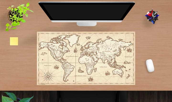 Produktbild CoverYourDesk Schreibtischunterlage Weltkarte retro
