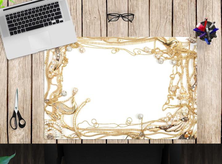 Actual product image CoverYourDesk Gold jewellery with diamonds frame