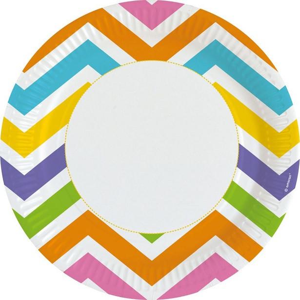Image du produit Amscan Assiettes Chevron Arc-en-ciel (12 x)