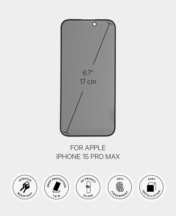 Immagine prodotto Paladin Protezione dello schermo per la privacy (1 Pezzo/i, Apple iPhone 15 Pro Max)
