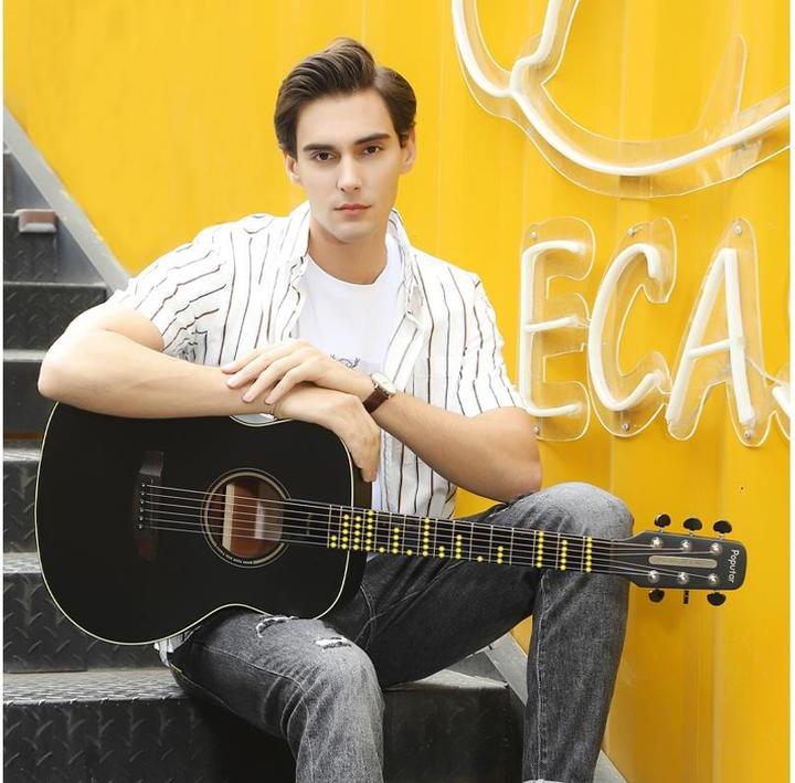Image du produit Popu Music Guitare western Poputar T2 (Guitare occidentale, Rosewood (matériau de pont), Épicéa (table d'harmonie), Acajou (matériau arrière), Acajou (matériau latéral), Acrylonitrile butadiene styrene (ABS) (matériau de la planche à doigts))