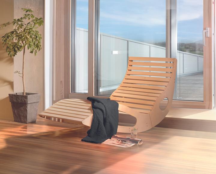 Produktbild Weka Holzbau Sauna Wellnessliege Weka 165x64x95 cm aus Holz ergonomisch inkl. Saunatuch