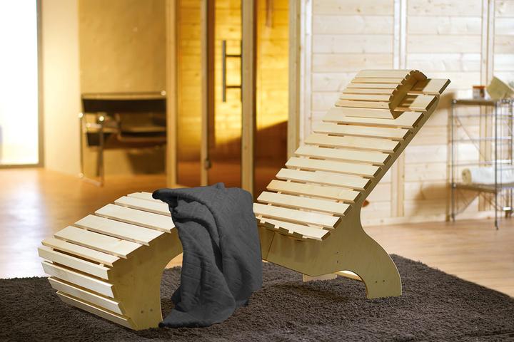 Weka Holzbau Sauna Wellness comfort lounger Weka 163,5x64x93,5 cm made of wood ergonomic incl. sauna towel