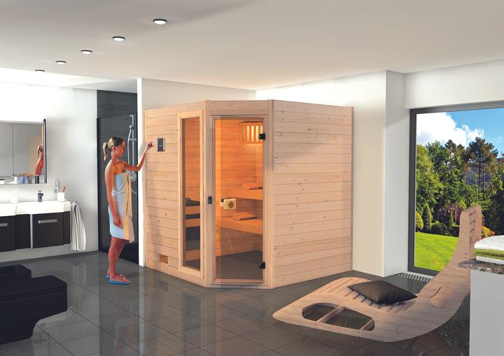 Weka Holzbau MH corner sauna 539 GTF size 2 (Without oven)