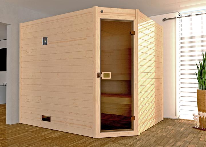 Actual product image Weka Holzbau MH corner sauna 539 GT size 3 (Without oven)