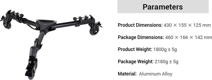 Actual product image SmallRig Stativwagen 3986 Universal (Tripod trolley)