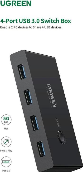 Actual product image Ugreen 2 In 4 Out Sharing Switch Box
