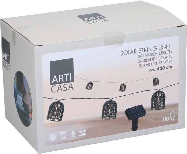Image du produit Arti Casa Guirlande solaire boules noires (4.20 m)