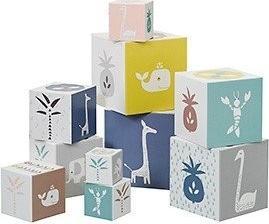 Actual product image Fresk 10 stacking blocks, Jungle Giraffe/ Swan