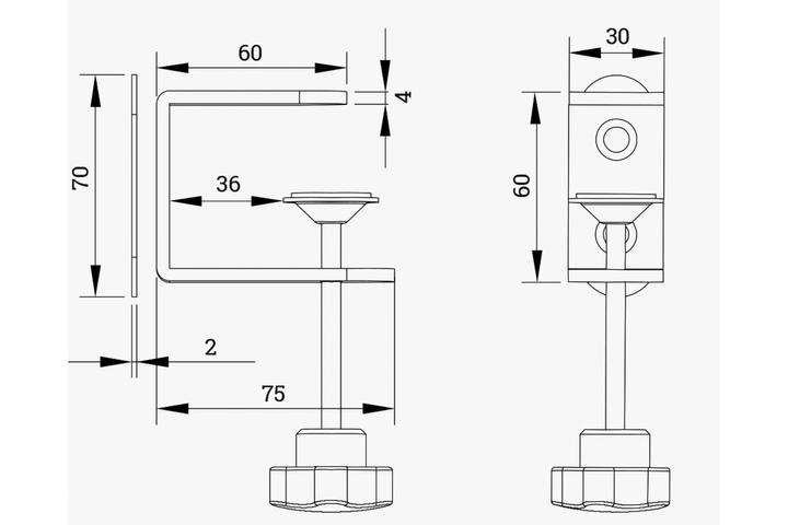Actual product image OK-Line Tischklemmen Side, weiss