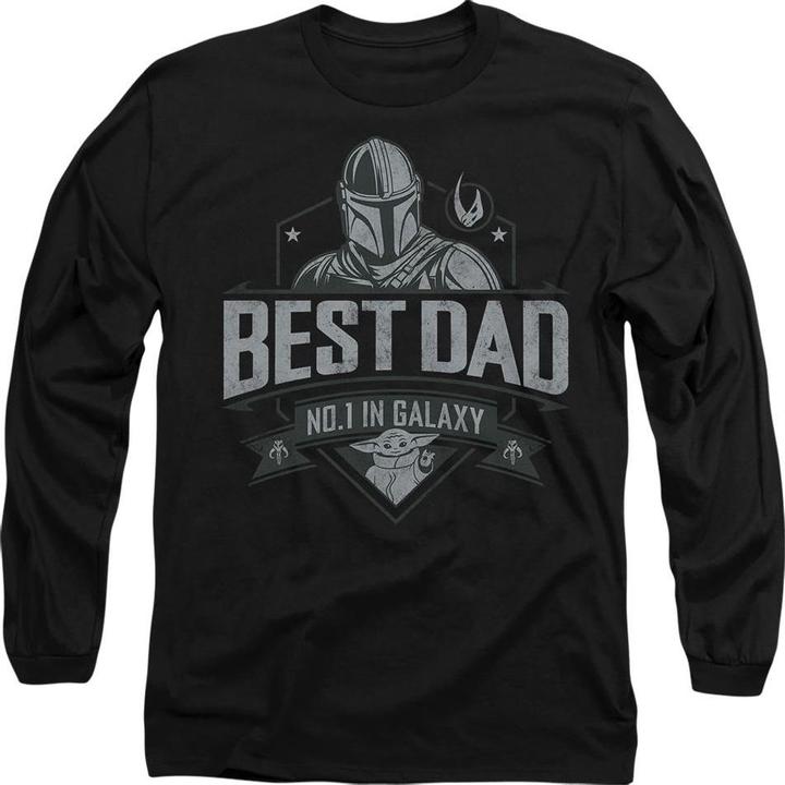 Actual product image Star Wars Unisex Adult Best Dad : The Mandalorian Fathers Day T-Shirt (S)