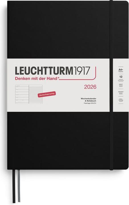 Produktbild Wochenkalender & Notizbuch Master A4+ Schwarz 2026 (Deutsch)