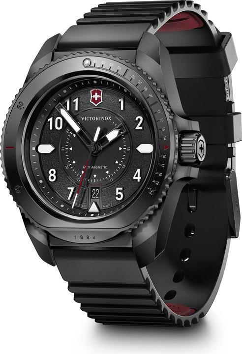 Image du produit Victorinox Journey 1884, Montres de plongée, Montres Homme, 43 cm, Cadran noir, Bracelet noir, caoutchouc (Montre de plongée, 43 mm)