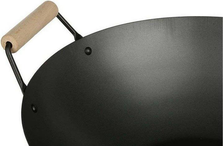 Image du produit Konjac Sponge Wok En Acier 35cm+ Manche En Bois (35 cm, Wok, Acier inoxydable)
