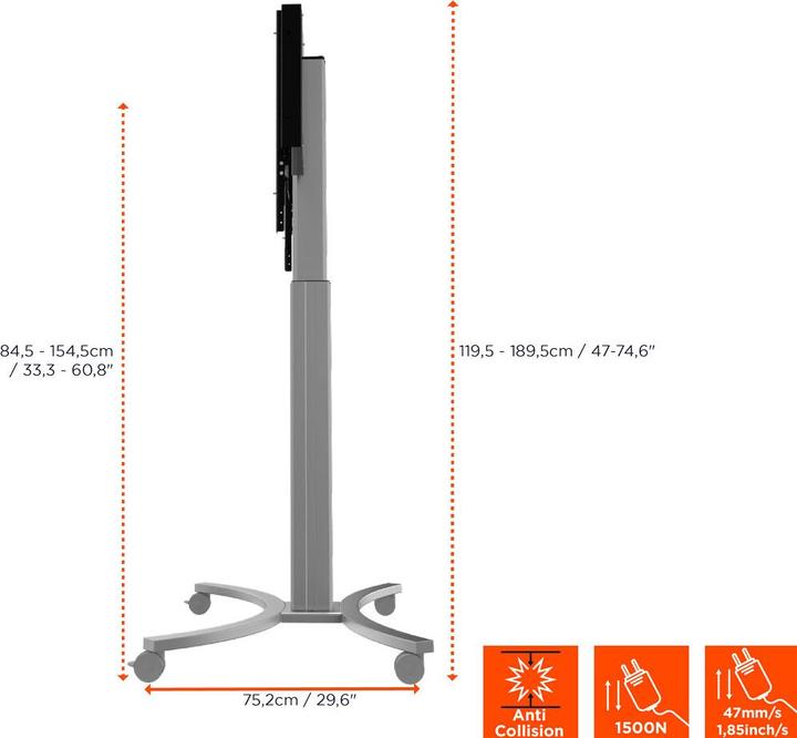 Immagine prodotto Celexon Carrello espositivo elettrico regolabile in altezza Expert Adjust-4286MS - 70 cm (86", 136 kg)