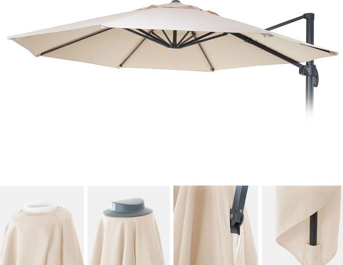 Mendler Housse de parasol HWC-A96, 8 baleines rondes Ø4m 220g/m² polyester, housse de rechange par ex. pour (4 m)