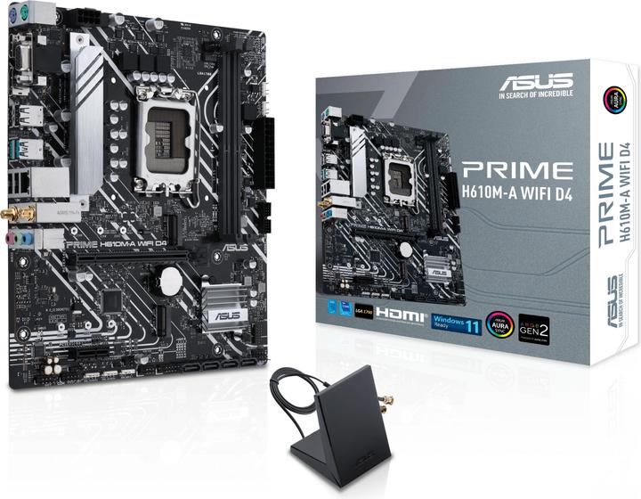 Actual product image ASUS MB PRIME -A WIFI Intel,1700,DDR4,mATX (LGA 1700, Intel H610, mATX)