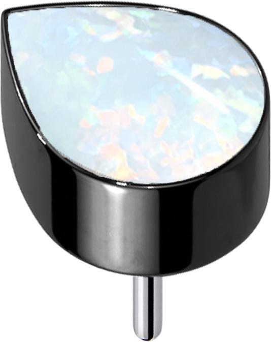 Actual product image Star Piercing Threadless black with white opal drops (Titanium G23, without brass)