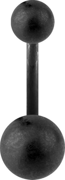 Actual product image Star Piercing Banana black matt with two balls (Surgical steel 316L, without brass)