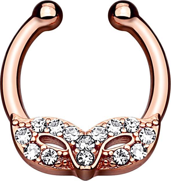 Image du produit Star Piercing Fake Septum mit Kostümball-Maske rosegold