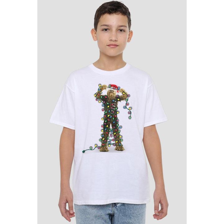 Actual product image Star Wars Childrens/Kids Chewbacca Fairy Lights Christmas T-Shirt (116)