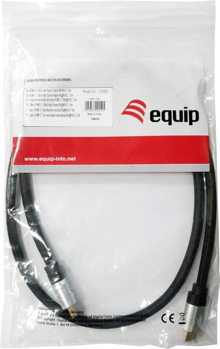 Immagine prodotto equip HDMI UHS E.Gewebe -A St/St HDR sw (15 m, HDMI)