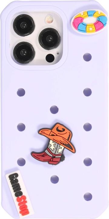 Actual product image PhoneLook Coque Case épais en silicone avec des trous pour les stickers à fixer clair (Apple iPhone 14 Pro)