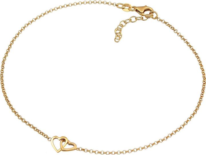 Actual product image Elli Foot Jewellery Heart Love Intertwined 925 Silver (925 sterling silver, 25 cm)