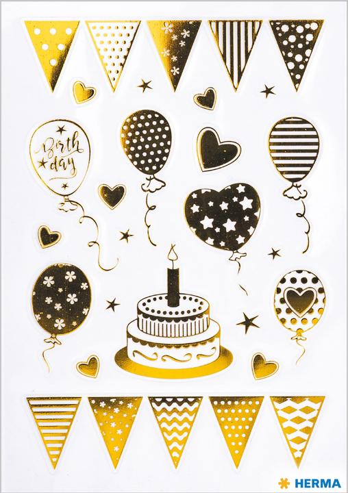 Actual product image Herma Birthday stickers