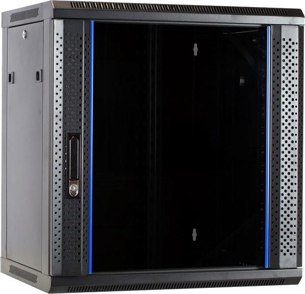 Produktbild Dsit 12 HE Serverschrank, Wandgehäuse, mit Glastür (BxTxH) 600 x 450 x 634mm (12 HE, 19 Zoll Rack)