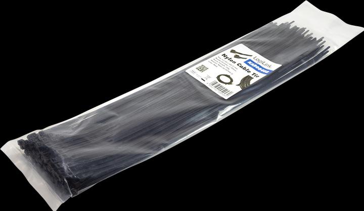 Actual product image LogiLink Cable tie 100 pieces, length: 400 mm, thickness: 4,4 mm, black (Plastic cable ties, 400 mm, 100 pcs.)